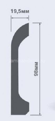 Заказать Напольный плинтус 98 мм Hiwood B98V1 2 м