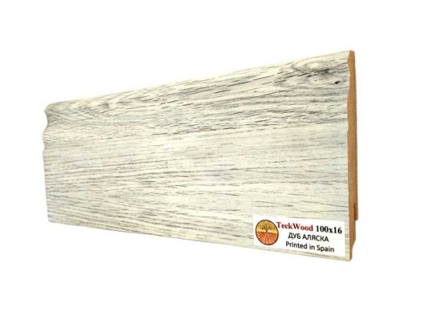 Заказать Напольный плинтус МДФ Teckwood цветной Дуб Аляска 100х16х2150 мм