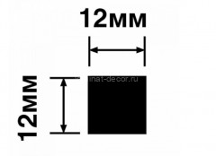 Декоративный молдинг для стен и потолков 12х12 мм HiWood D12V1 W36 цвет под дерево 2.7м