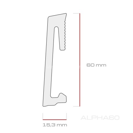 Заказать Плинтус для пола ПВХ 60 мм SALAG ALPHA Noble Oak AP6137 благородный дуб 2.2 м 