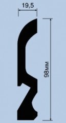 Напольный плинтус 98х19,5 мм Hiwood LB98 под подсветку 2 м
