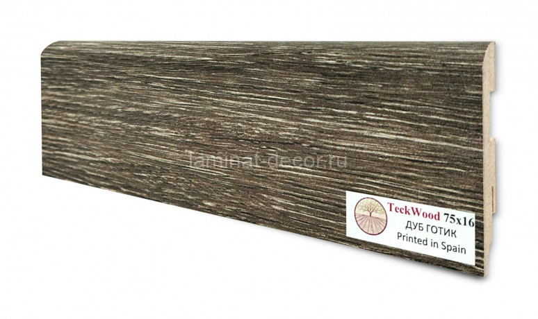 Заказать Напольный плинтус МДФ Teckwood цветной Дуб Готик 75х16х2150 мм 