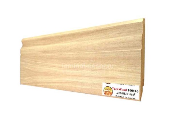 Заказать Напольный плинтус МДФ Teckwood цветной Дуб Беленый 100х16х2150 мм