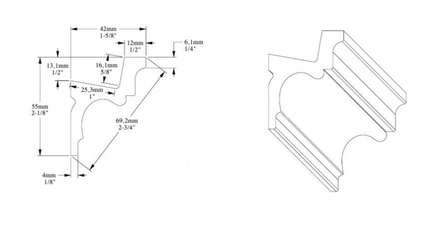 Заказать Потолочный плинтус скрытого освещения 42х55 мм Orac Decor Purotouch C323 2 м