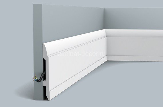 Заказать Напольный плинтус с кабель-каналом гибкий Orac Decor Duropolymer Flex SX104F 2 м