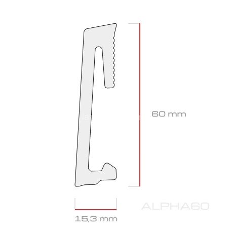 Заказать Плинтус для пола ПВХ 60 мм SALAG ALPHA KP Mint Oak AP6141 мятный дуб 2.2 м 