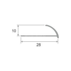 Латунный профиль С-образный 10 мм ЛПО-10 полированный 2,7м