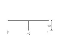 Заказать Алюминиевый Т-профиль ПТ-40 серебро матовое 2,7 м
