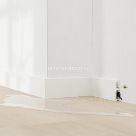 Заказать Плинтус для пола ПВХ 80 мм SALAG ALPHA Bialy AP81U1 белый 2.4 м 