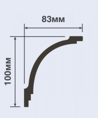 Потолочный плинтус 100х83 мм Hiwood A130V1 белый 2 м