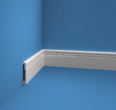 Напольный плинтус 80 мм РM 080.12 белый 2 м