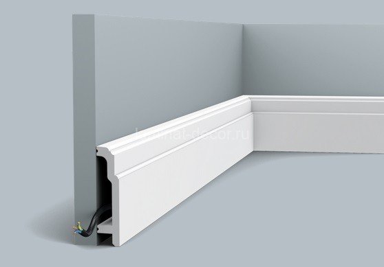 Заказать Напольный плинтус с кабель-каналом гибкий Orac Decor Duropolymer Flex SX155F 2 м 