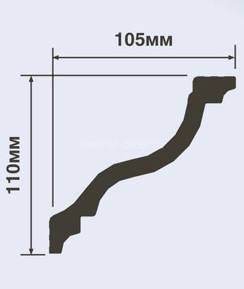 Заказать Потолочный плинтус 105х110 мм Hiwood A150V1 белый 2 м 