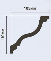 Потолочный плинтус 105х110 мм Hiwood A150V1 белый 2 м