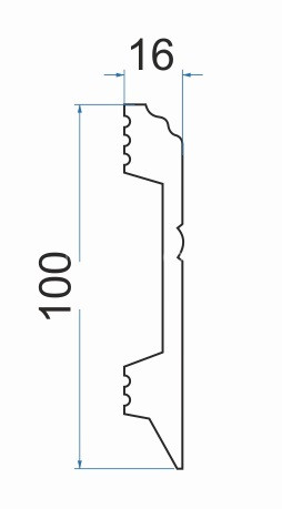 Заказать Напольный плинтус РN 100.16 белый 2 м 