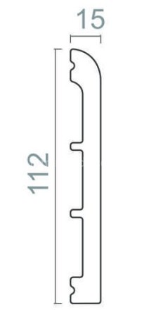 Заказать Напольный плинтус Р 112.15 белый 2 м