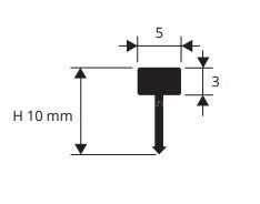 Профиль вставка Т-образная латунь 5х10 мм Progress PITOC 510 Хром полированный 2,7 м