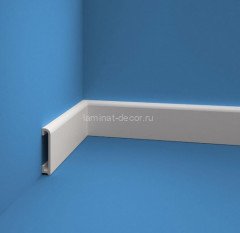 Напольный плинтус 80 мм РМ 080.16 белый 2 м