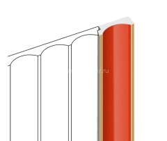 Финишный молдинг для стеновых панелей HiWood LF139B OR3G 12х34 мм красный 2,7 м