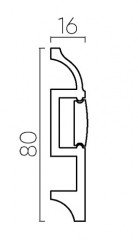 Напольный плинтус с подсветкой 80 мм РL 080.16 белый 2 м