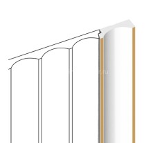 Финишный молдинг для стеновых панелей HiWood LF139B W41G 12х34 мм белый-бежевый 2,7 м