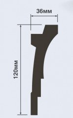 Потолочный плинтус 120х36 мм Hiwood A120 белый 2 м