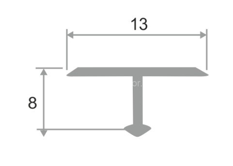 Заказать Алюминиевый Т-профиль ПТ-13 Светло-серый муар 2,7 м