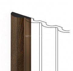 Финишный молдинг для стеновых панелей HiWood LF140A BR489G 12х36 мм под дерево 2,7 м