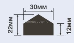 Молдинг 30х22 мм Hiwood TRN30 белый 2,7 м