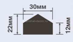 Молдинг 30х22 мм Hiwood TRN30 белый 2,7 м