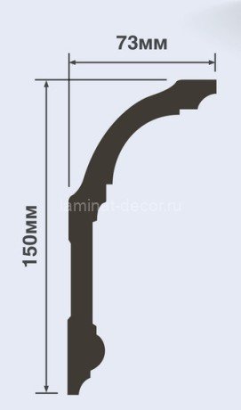 Заказать Потолочный плинтус 150х73 мм Hiwood A150V2 белый 2 м 