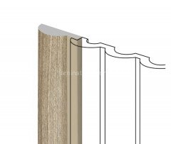 Финишный молдинг для стеновых панелей HiWood LF140A BR496 12х36 мм под дерево 2,7 м