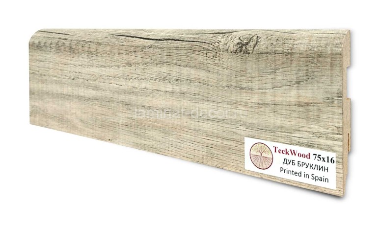 Заказать Напольный плинтус МДФ Teckwood цветной Дуб Бруклин 75х16х2150 мм 