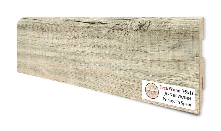 Заказать Напольный плинтус МДФ Teckwood цветной Дуб Бруклин 75х16х2150 мм 