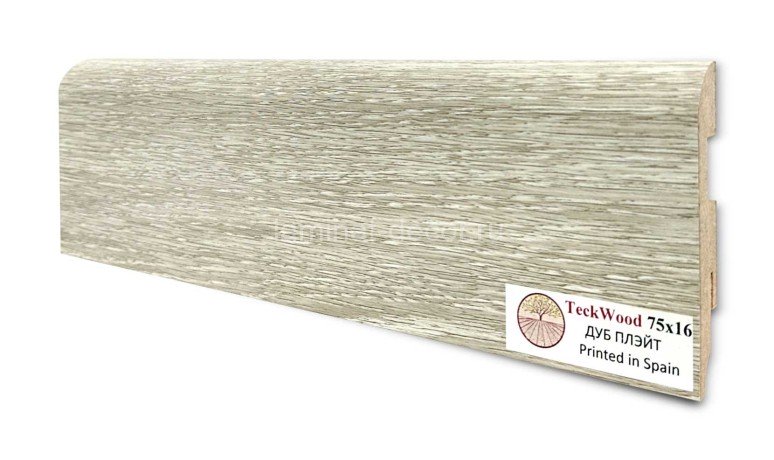 Заказать Напольный плинтус МДФ Teckwood цветной Дуб Плэйт 75х16х2150 мм 