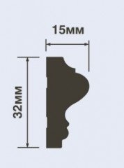 Молдинг 32х15 мм Hiwood LD32 белый 2 м