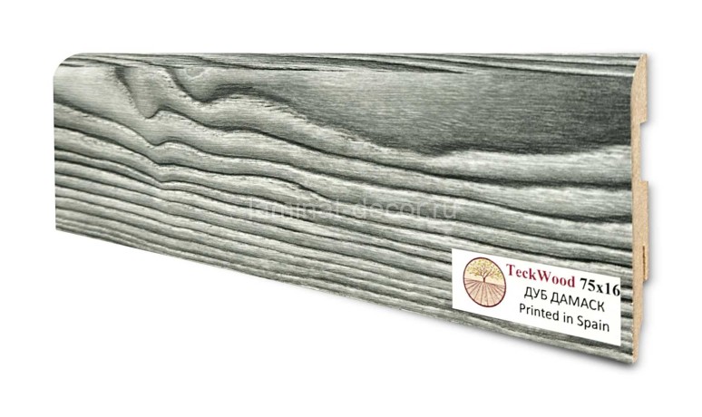 Заказать Напольный плинтус МДФ Teckwood цветной Дуб Дамаск 75х16х2150 мм 