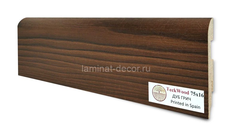 Заказать Напольный плинтус МДФ Teckwood цветной Дуб Грич 75х16х2150 мм 