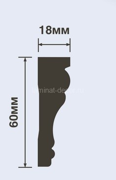 Заказать Потолочный плинтус 60х18 мм Hiwood T1060 белый 2 м 