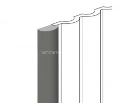 Финишный молдинг для стеновых панелей HiWood LF140B GR17 12х26 мм серый 2,7 м