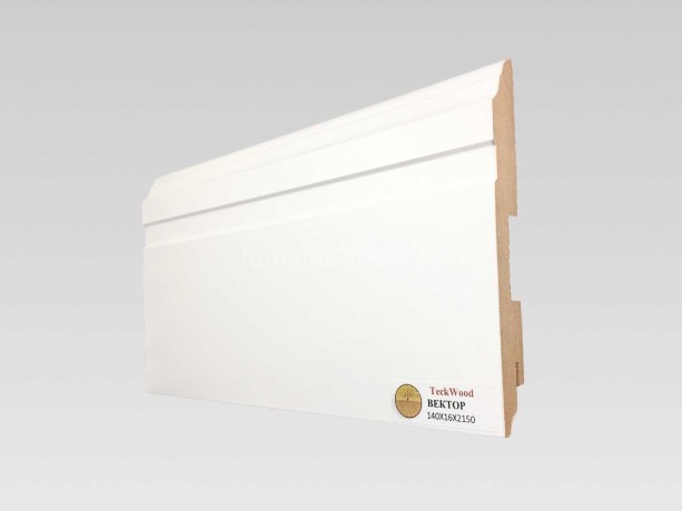 Заказать Напольный плинтус МДФ Teckwood Белый Вектор 140х16х2150 мм
