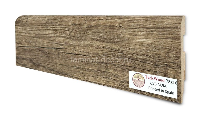 Заказать Напольный плинтус МДФ Teckwood цветной Дуб Гала 75х16х2150 мм