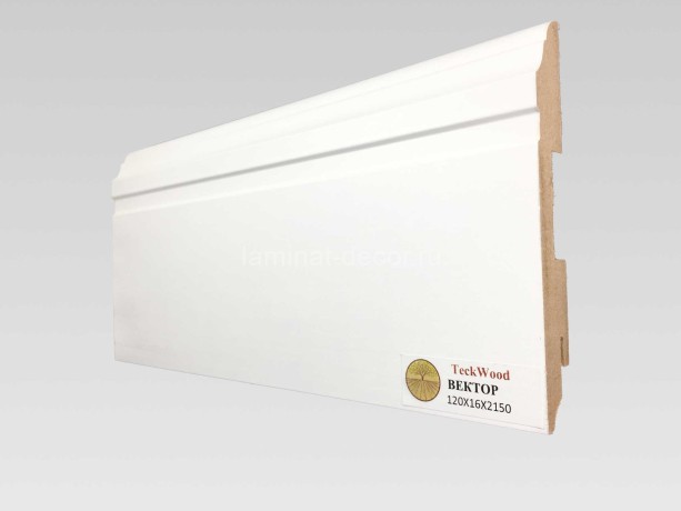 Заказать Напольный плинтус МДФ Teckwood Белый Вектор 120х16х2150 мм