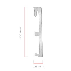 Плинтус для пола ПВХ 100 мм SALAG ALPHA Szara AP11M2 серый 2.4 м