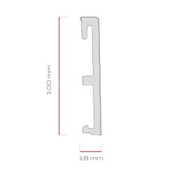 Плинтус для пола ПВХ 100 мм SALAG ALPHA Szara AP11M2 серый 2.4 м