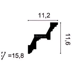 Потолочный плинтус гибкий Orac Decor C211F белый полиуретан 200x11.6x11.2 см