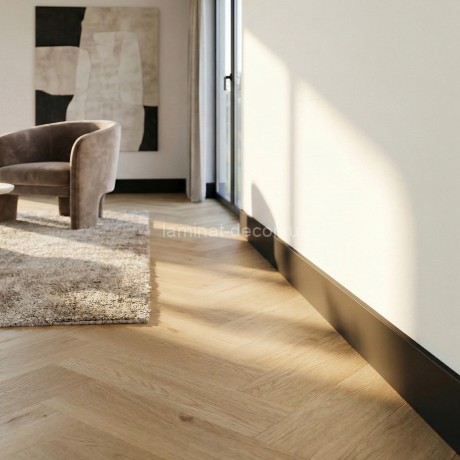 Заказать Плинтус для пола ПВХ 100 мм SALAG ALPHA Czarny AP11M3 черный 2.4 м 