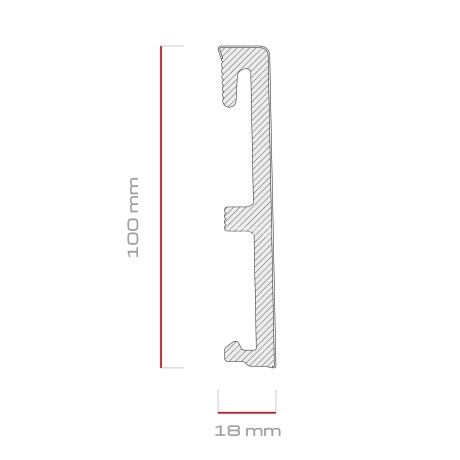 Заказать Плинтус для пола ПВХ 100 мм SALAG ALPHA Czarny AP11M3 черный 2.4 м 