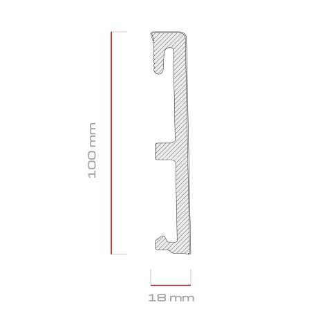 Заказать Плинтус для пола ПВХ 100 мм SALAG ALPHA Czarny AP11M3 черный 2.4 м