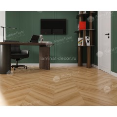 Каменно-полимерный ламинат SPC Alpine Floor Chevron Alpine ECO 18-19 Дуб Самерсет Chevron замок 4V-Groove фаска 600х127х5 мм 43 класс упаковка 1.6764 м2 16 кг
